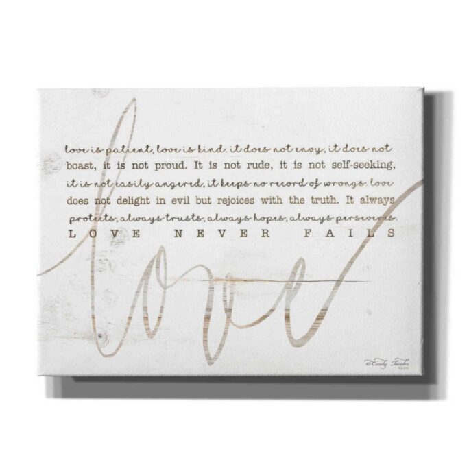 Love Never Fails 4 By Cindy Jacobs, Canvas Wall Art