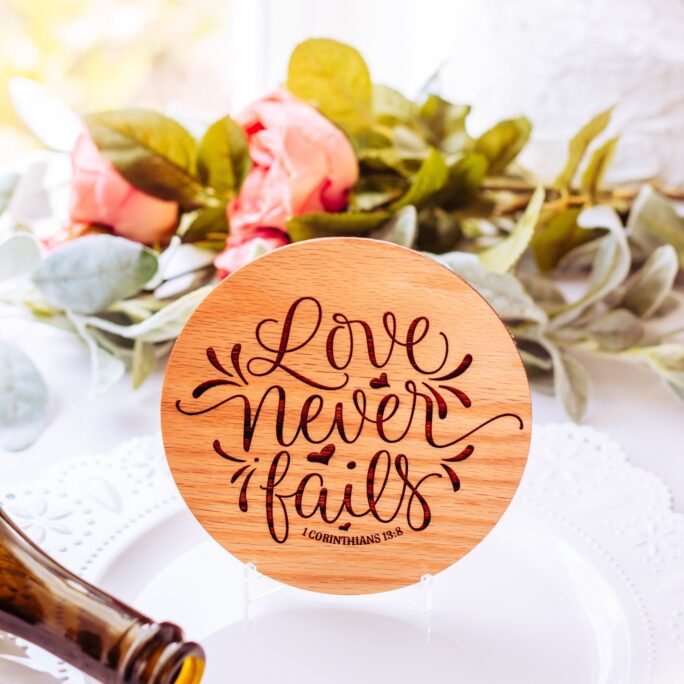 Love Never Fails, Anniversary Card For Couple, Unique Wedding Card, Gift Personalized Gift, 5Th Anniversary, Wood Card