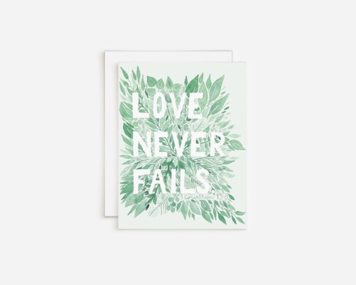 Love Never Fails Watercolor Card | Religious Wedding