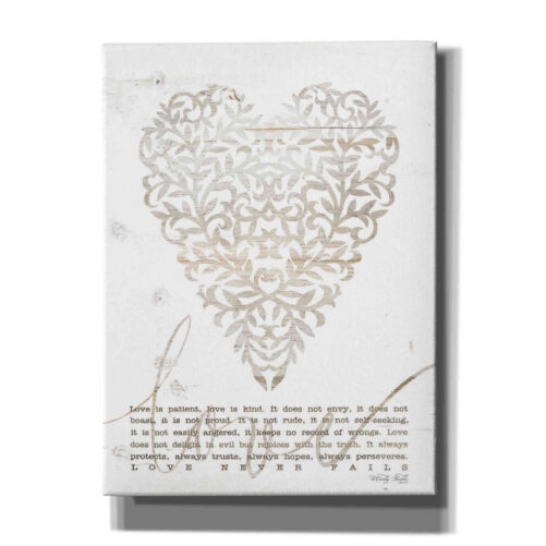 Love Never Fails With Heart By Cindy Jacobs, Canvas Wall Art