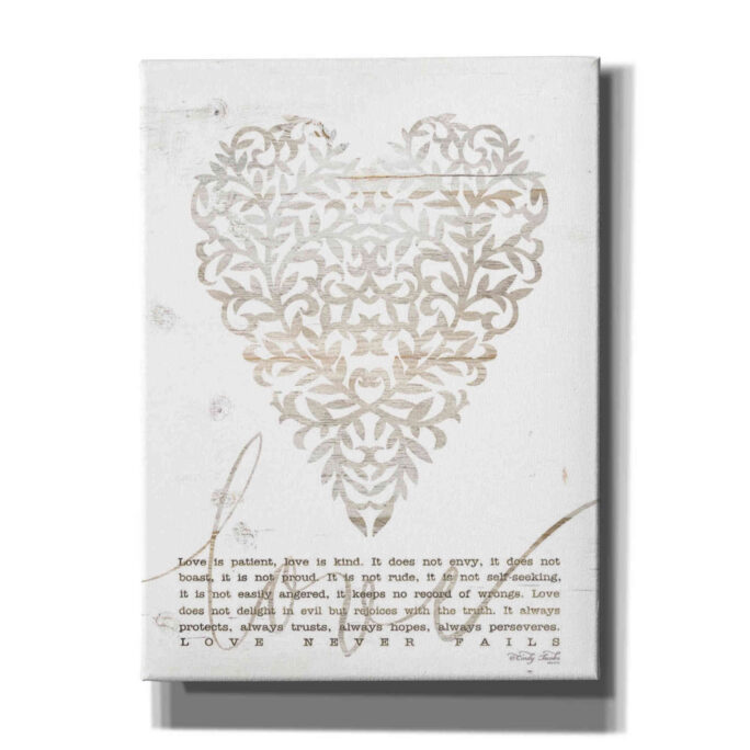 Love Never Fails With Heart By Cindy Jacobs, Canvas Wall Art