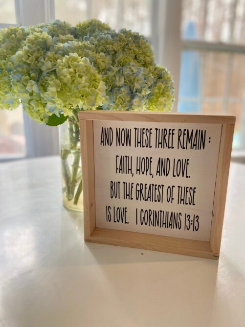 Love Sign | I Corinthians 13 Wedding Sign Decor Christian Home Inspirational