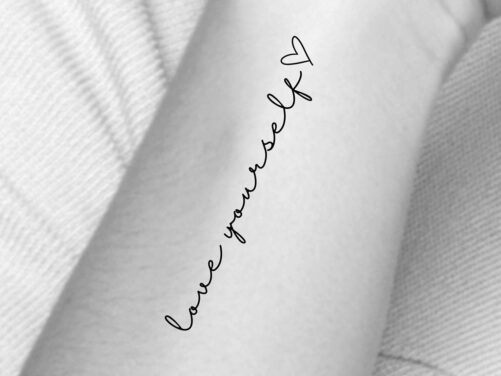 Love Yourself Heart Temporary Tattoo