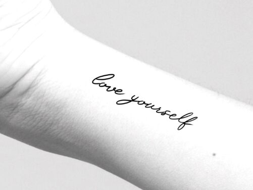Love Yourself Temporary Tattoo/Love Tattoo Words Handwriting Yourself First