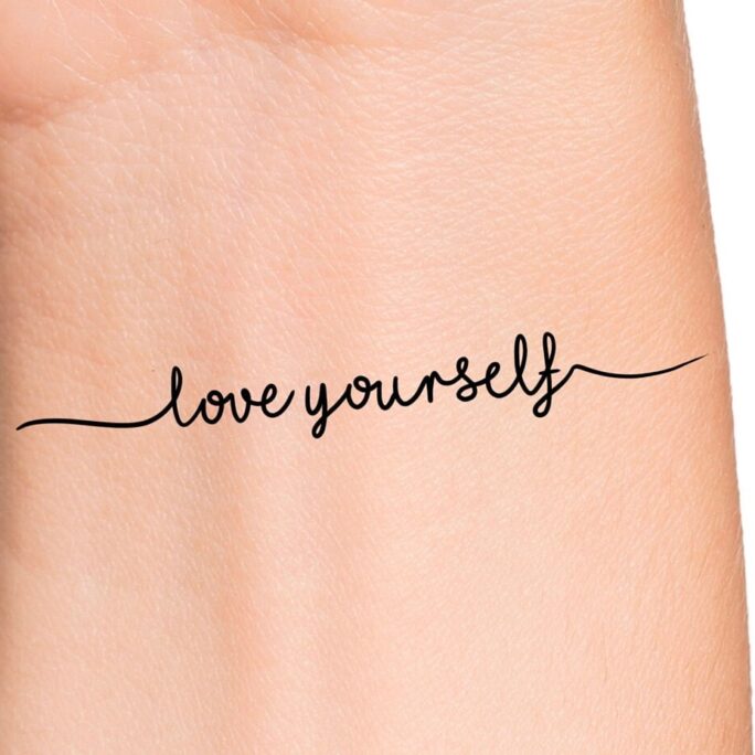 Love Yourself Temporary Tattoo/Words Tattoo Love