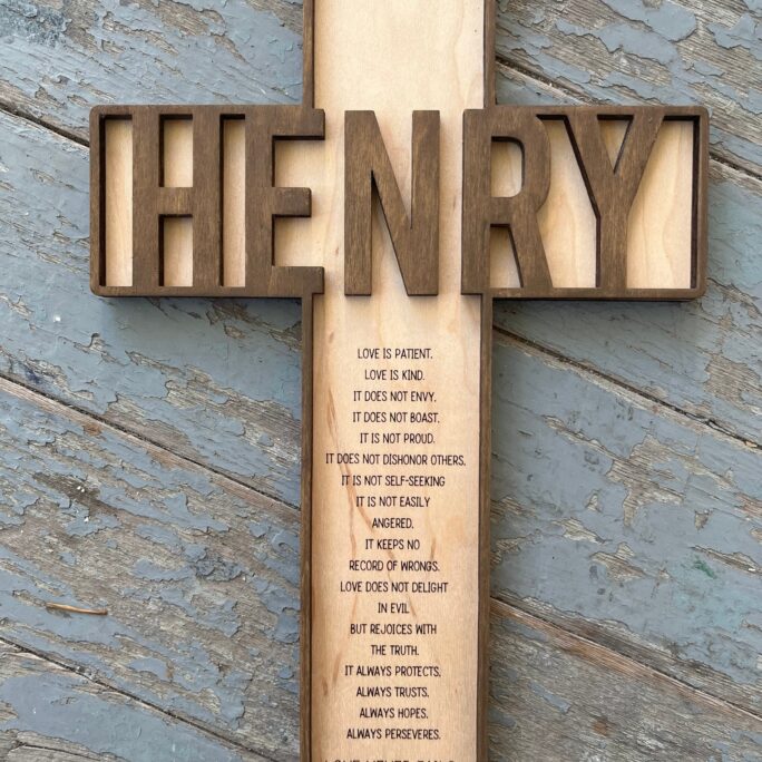 Personalized Wedding Cross, Custom Gift, Love Is Patient Cross