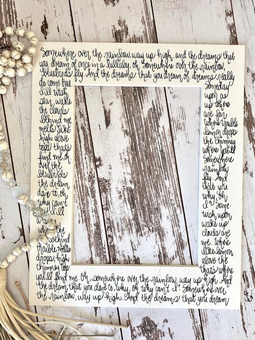 Somewhere Over The Rainbow Song Lyrics Or Any Song, First Anniversary Gift Personalized, Custom Wedding Art For Couple