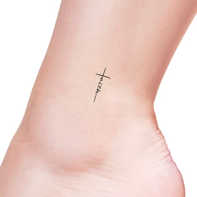 Tiny Faith Cross Temporary Tattoo/Religious Tattoo
