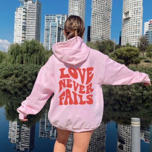 Trendy Hoodie, Love Never Fails Hoodie, Tumblr College Bff Preppy Clothing, Cute Best Friend Gifts