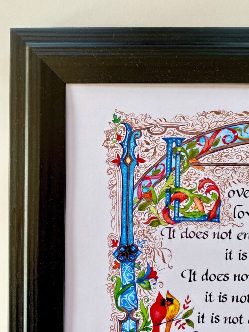 Valentine Gift/1 Corinthians 13/Wedding/Valentine's Day/Gift For Him/For Her/Custom/Print Of By Hand/Bible Art/Wall Art/11x14