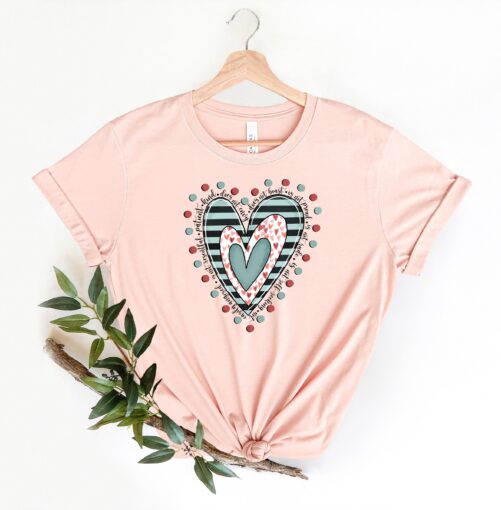 Valentines Day Shirt, Love Is Patient Kind, Hearts Valentine's Day Heart Cute Valentine Gift