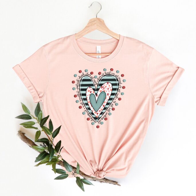 Valentines Day Shirt, Love Is Patient Kind, Hearts Valentine's Day Heart Cute Valentine Gift