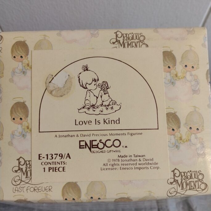 Vintage 1978 Enesco Precious Moments Love Is Kind, 1970S E-1379/A