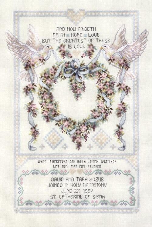 Wedding Doves Cross Stitch Kit - Janlynn Platinum Collection | 080-0438
